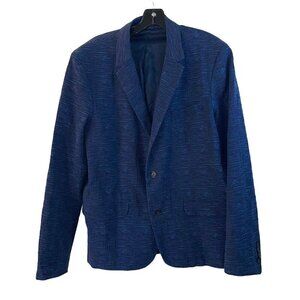 Mr Turk Mens Blazer Size 44 Blue Single Breasted Pockets Lined Cotton USA